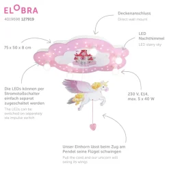 Kinder-plafondlamp Slot met eenhoorn