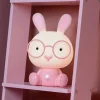 Kindertafellamp Dodo bunny, roze/wit, dimbaar, ABS