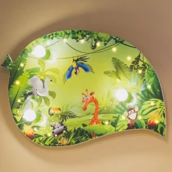Kinder-wandlamp Wildernis met LED-lichteffecten