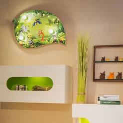 Kinder-wandlamp Wildernis met LED-lichteffecten