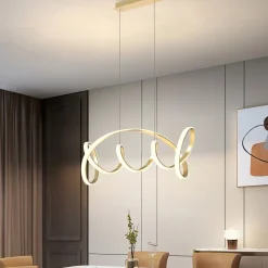 Kira LED hanglamp, goudkleurig, lengte 102 cm, 4000 K