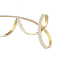 Kira LED hanglamp, goudkleurig, lengte 102 cm, 4000 K