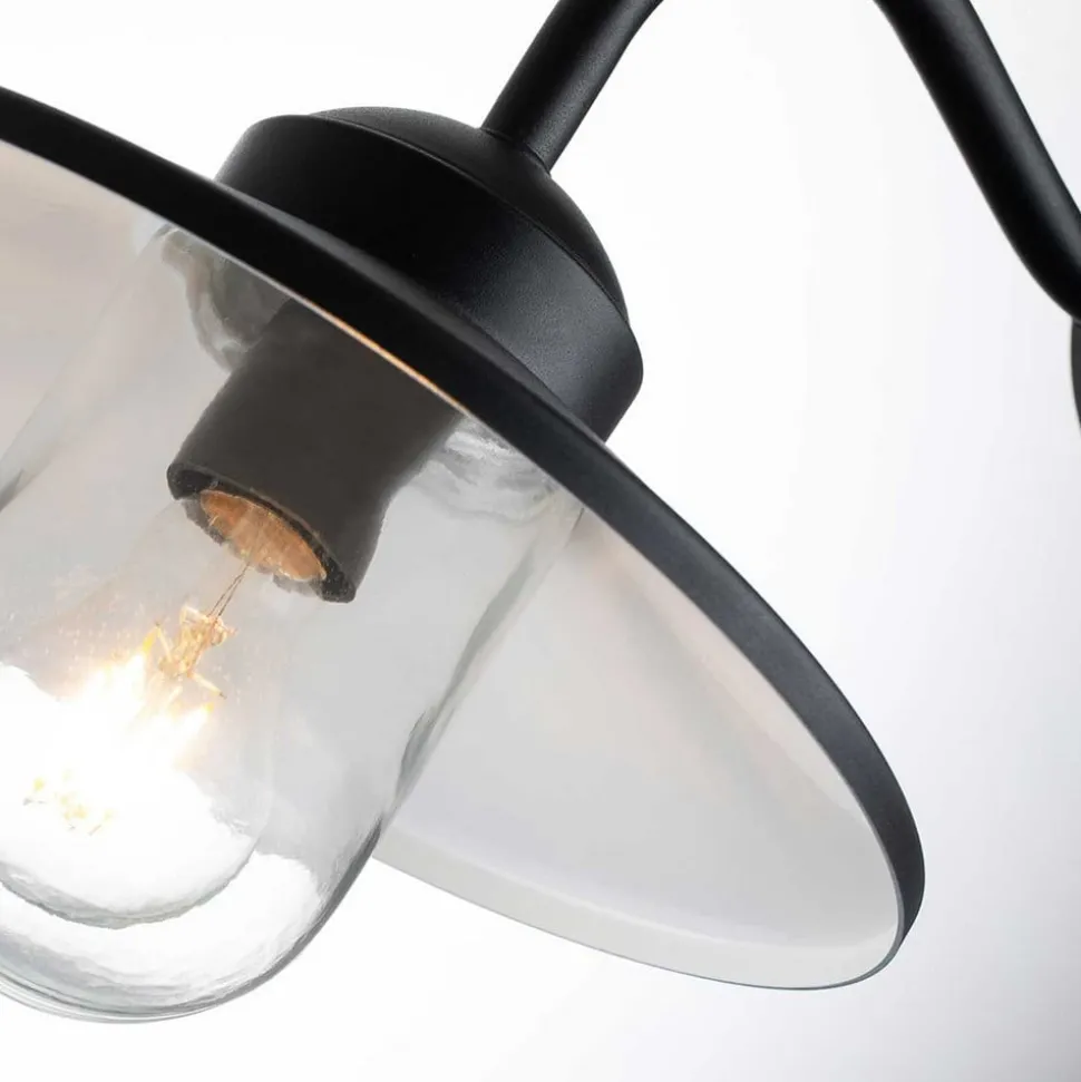 Klampenborg buitenwandlamp, zwart, bewegingsmelder