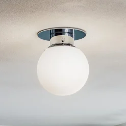 Klassieke bolvormige plafondlamp GLOBE, chroom