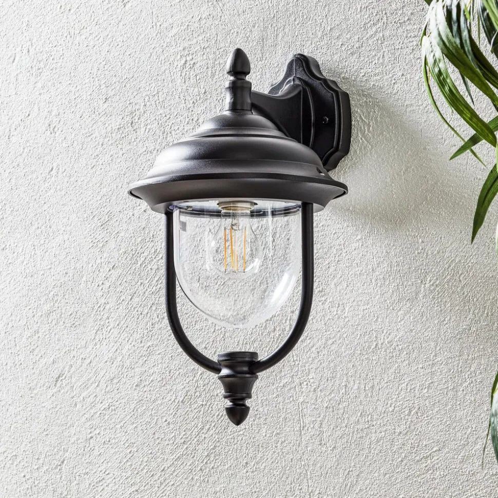 Klassieke buitenwandlamp PARMA hangend, zwart
