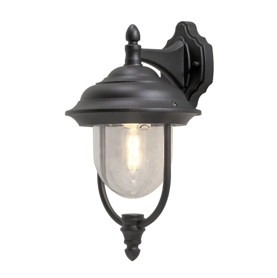 Klassieke buitenwandlamp PARMA hangend, zwart