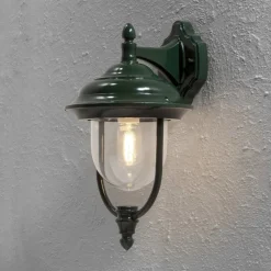 Klassieke buitenwandlamp PARMA hangend, groen