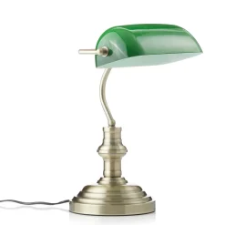 Klassieke tafellamp Bankers, 42 cm, groen