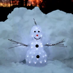 Klein LED figuur Crystal Snowman voor buiten