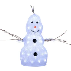 Klein LED figuur Crystal Snowman voor buiten