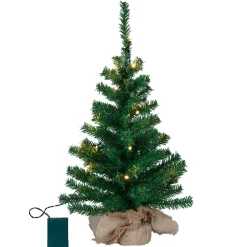 Kleine LED boom Toppy in jute zak