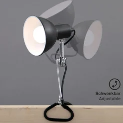 Klemlamp Fix, metalen kap, zwart