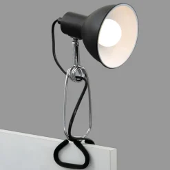 Klemlamp Fix, metalen kap, zwart