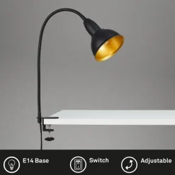 Klemlamp Hygge Comfort light Retro, zwart