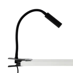 Klemlamp Lagos, zwart, metaal, 30 cm, leeslamp, G9