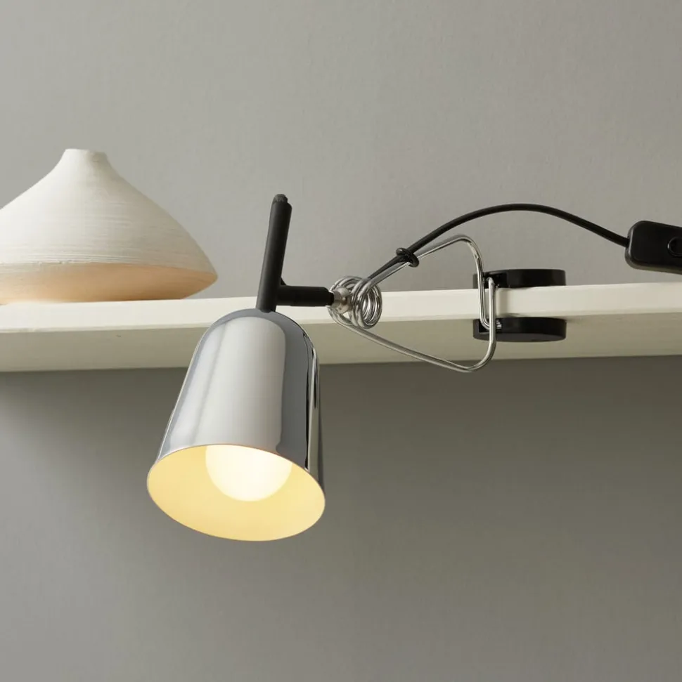 Klemlamp studio, verchroomd
