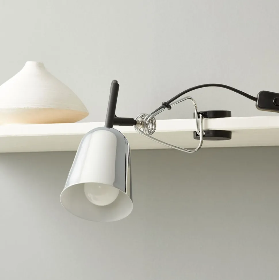 Klemlamp studio, verchroomd