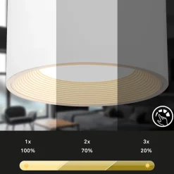 Klemlamp Tari, wit, CCT, touchdimmer, USB