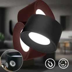 Klemlamp Tari, zwart, CCT, touchdimmer, USB