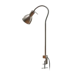 Klemlamp Triska met flexarm, gesatineerd nikkel