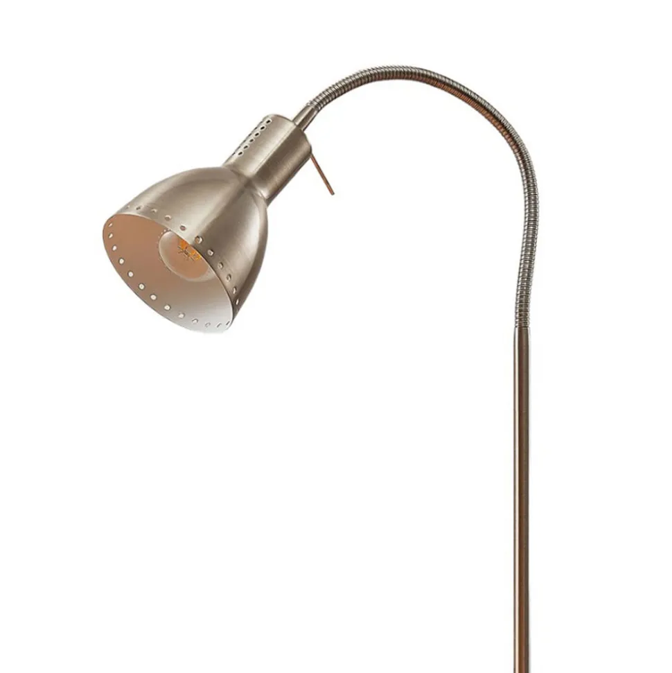 Klemlamp Triska met flexarm, gesatineerd nikkel