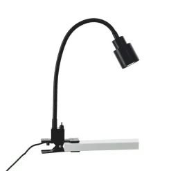 Klem-tafellamp Andres, flexibele hals, zwart