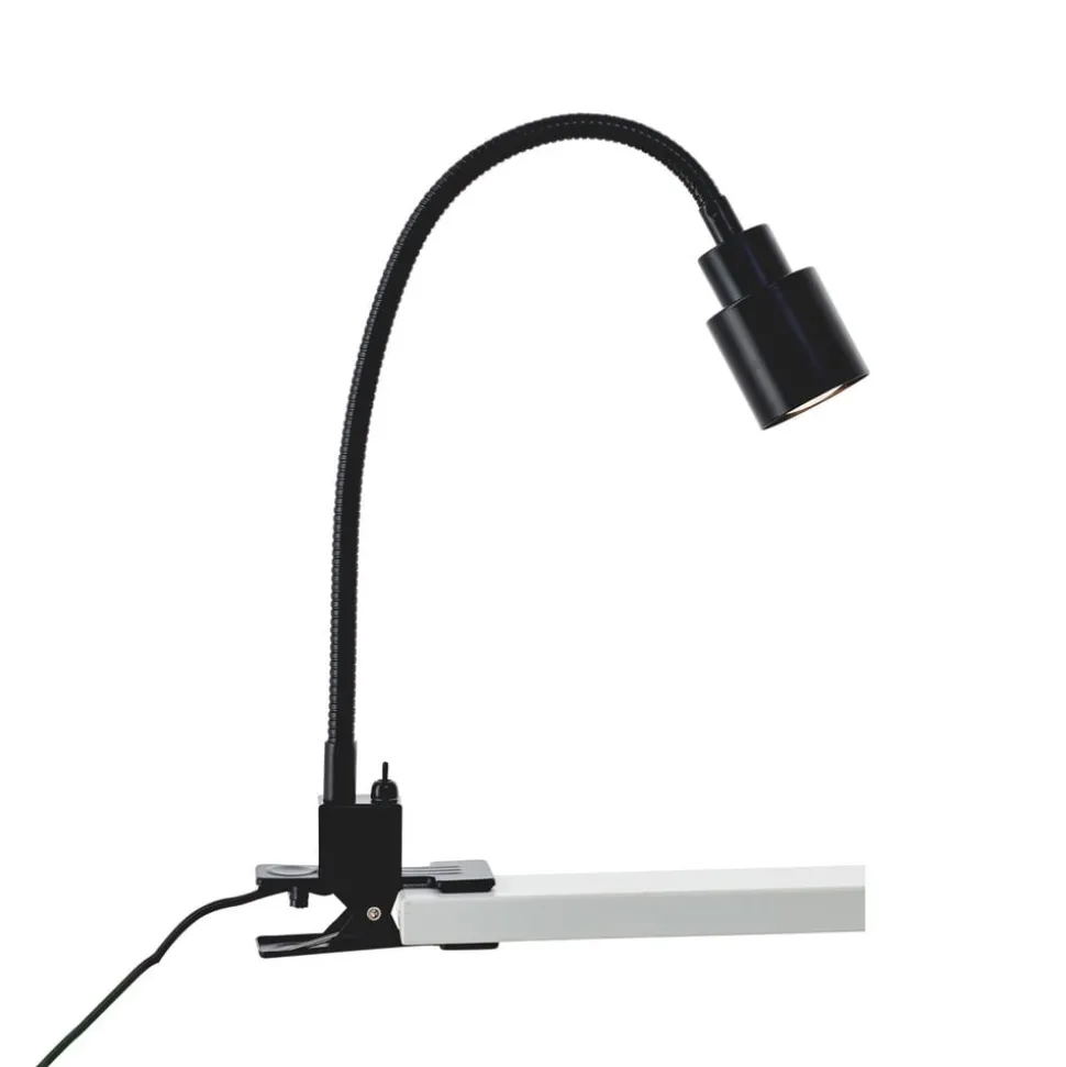 Klem-tafellamp Andres, flexibele hals, zwart