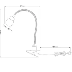 Klem-tafellamp Andres, flexibele hals, zwart