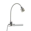 Klem-tafellamp Andres, flexibele hals, nikkel