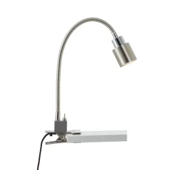 Klem-tafellamp Andres, flexibele hals, nikkel