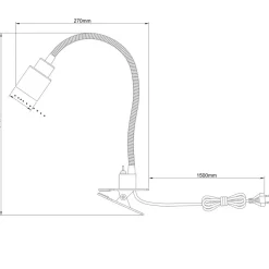Klem-tafellamp Andres, flexibele hals, nikkel