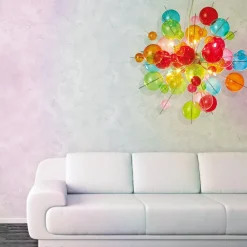 Kleurrijke glazen hanglamp Aurinia