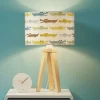 Kleurrijke kinderkamer tafellamp krokodil met hout
