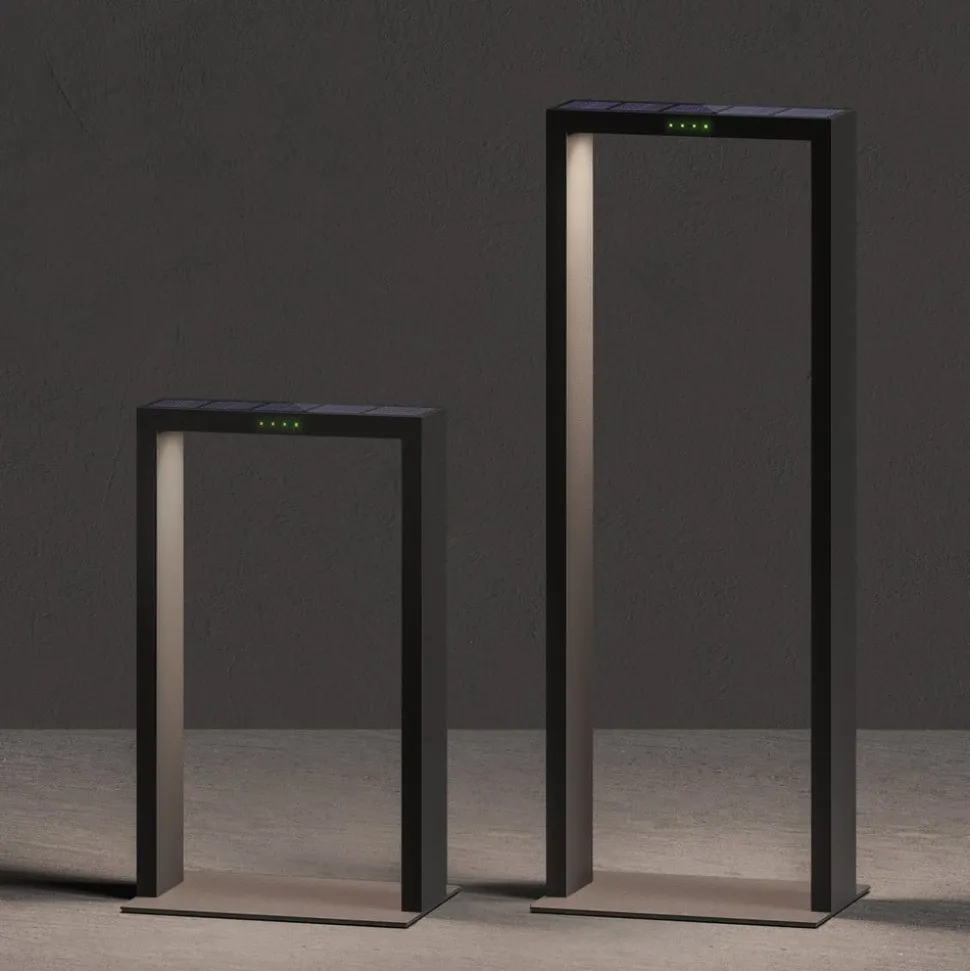 KLEWE LED lamp op zonne-energie AXIS MAXI, antraciet, 65 cm, aluminium, IP65