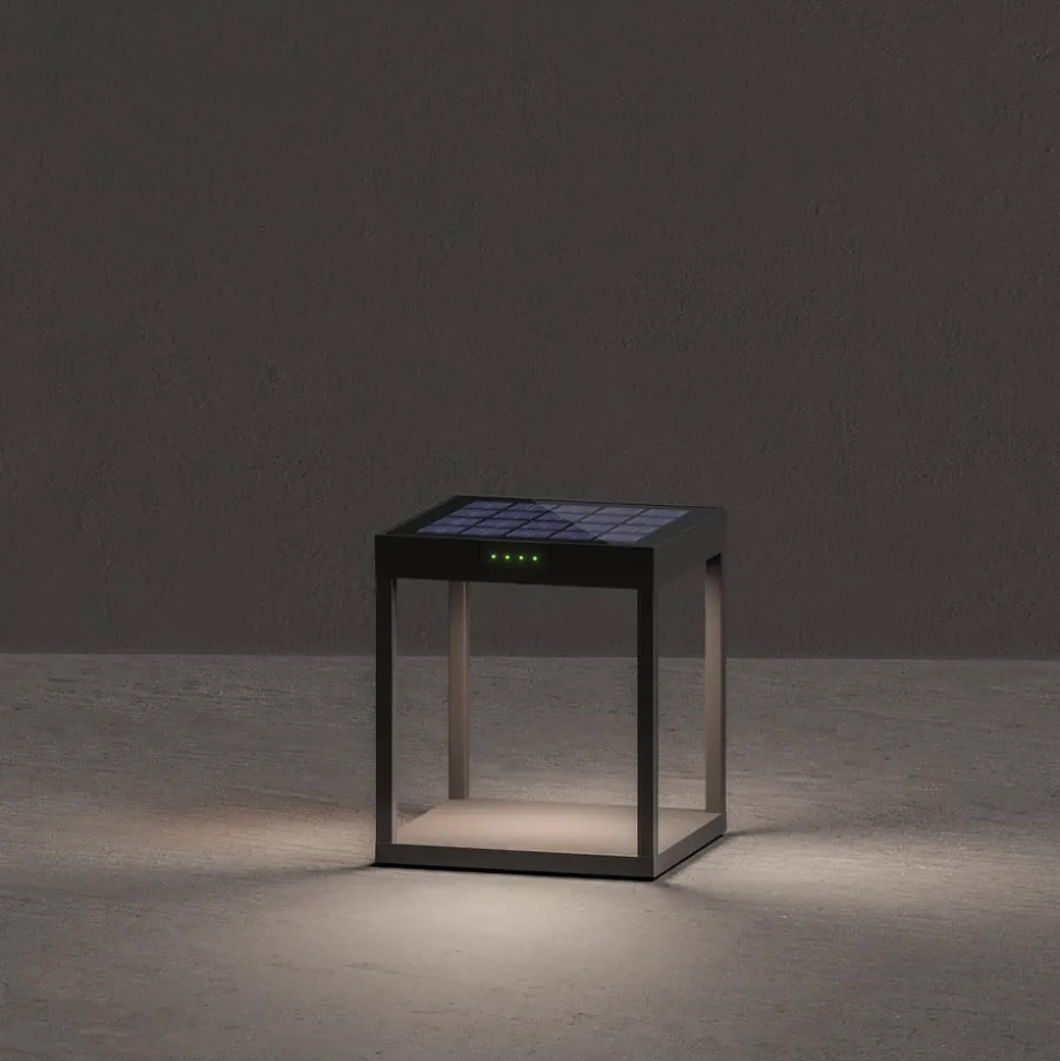 KLEWE LED lamp op zonne-energie RADIA GROUND, antraciet, 25 cm aluminium IP65