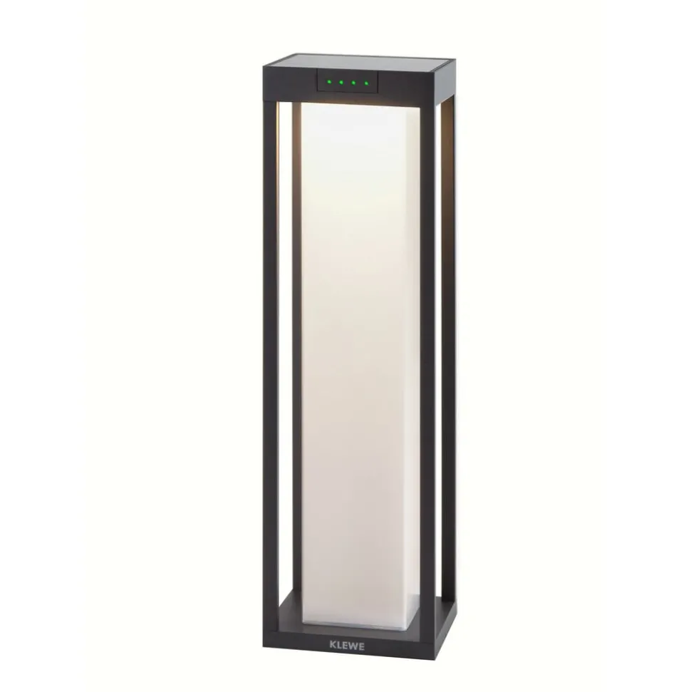 KLEWE LED lamp op zonne-energie RADIA MAXI MOON, antraciet, 50 cm, IP65