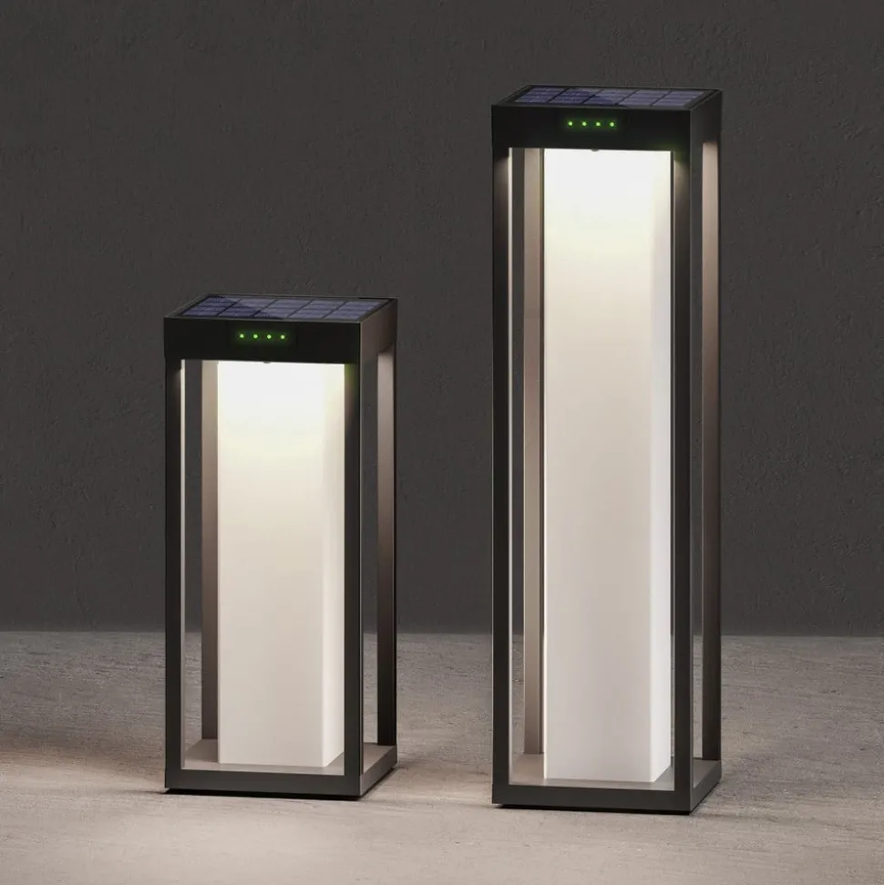 KLEWE LED lamp op zonne-energie RADIA MAXI MOON, antraciet, 50 cm, IP65