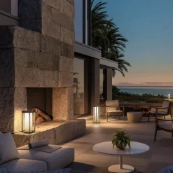 KLEWE LED lamp op zonne-energie RADIA MINI MOON, antraciet, 35 cm, IP65