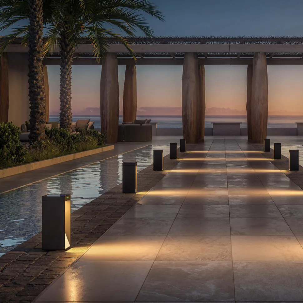 KLEWE LED lamp op zonne-energie MILIO SIDE, antraciet, 35 cm, aluminium, IP65