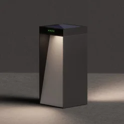 KLEWE LED lamp op zonne-energie MILIO FULL, antraciet, 35 cm, aluminium, IP65