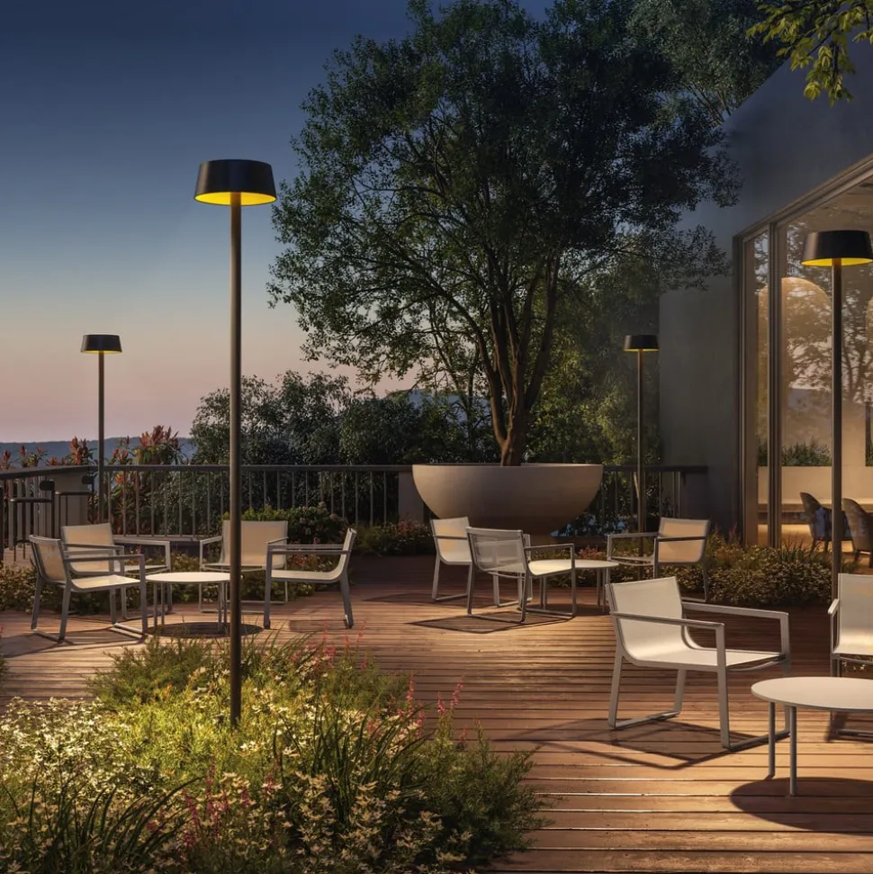 KLEWE LED lamp op zonne-energie SUNDRESS antraciet 250 cm grondspies IP65