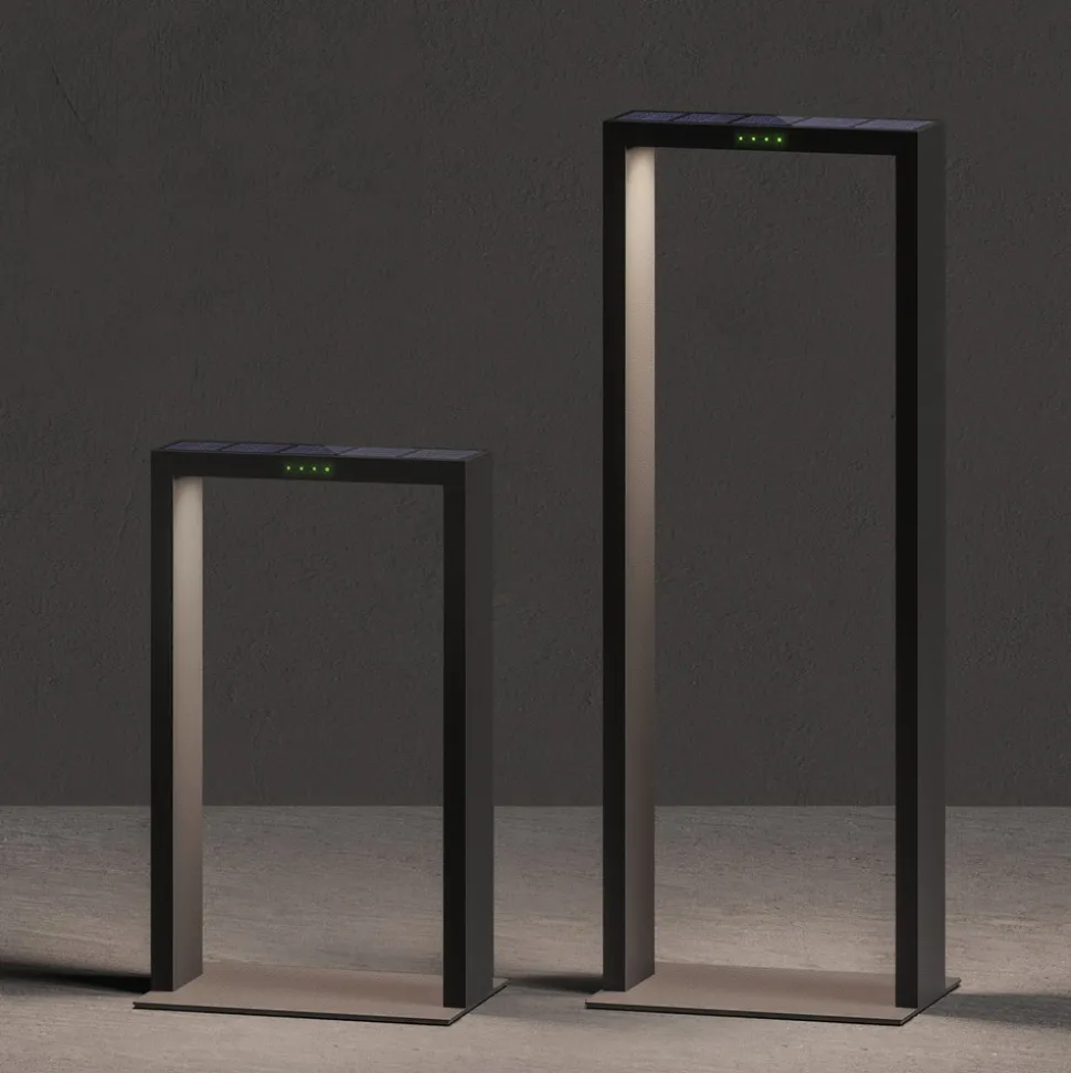 KLEWE LED lamp op zonne-energie AXIS MINI, antraciet, 40 cm, aluminium, IP65