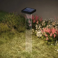 KLEWE LED lamp op zonne-energie Scotty, helder/antraciet, 60 cm, IP65