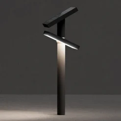 KLEWE LED lamp op zonne-energie HELIOSTEPPER, antraciet, grondspies, IP65