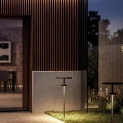 KLEWE LED lamp op zonne-energie PLANET B antraciet 160 cm grondspies IP65