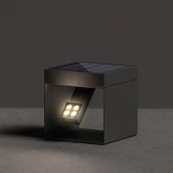 KLEWE LED tuinspot op zonne-energie Alea antraciet 15 x 15cm IP65