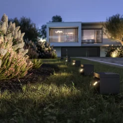 KLEWE LED tuinspot op zonne-energie Alea antraciet 15 x 15cm IP65