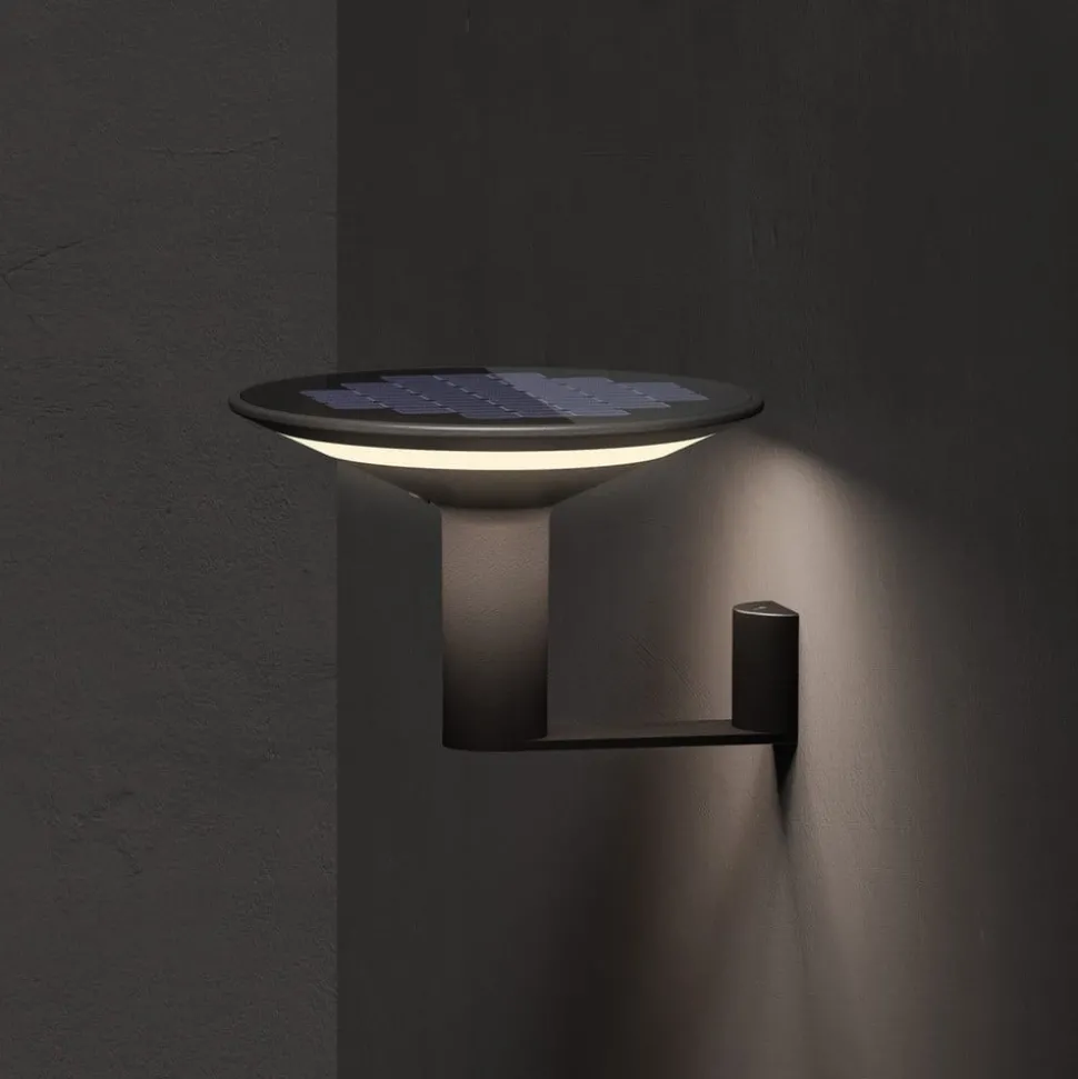 KLEWE LED wandlamp Keope, antraciet, Ø 21 cm aluminium IP65