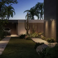 KLEWE LED wandlamp Keope, antraciet, Ø 21 cm aluminium IP65