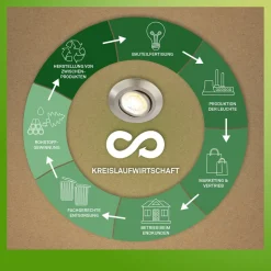 Klira inbouwlamp, nikkel, Ø 9 cm, draaibaar, set van 3